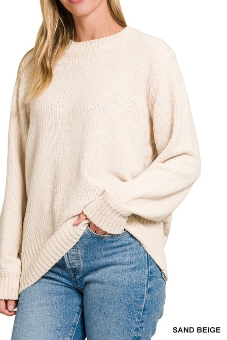 Mock Neck Chenille Sweater