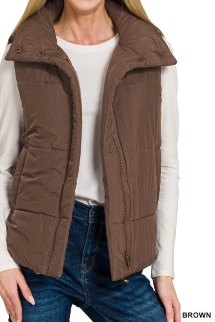 High Neck Puffer Vest