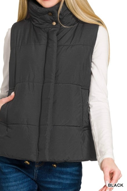 High Neck Puffer Vest