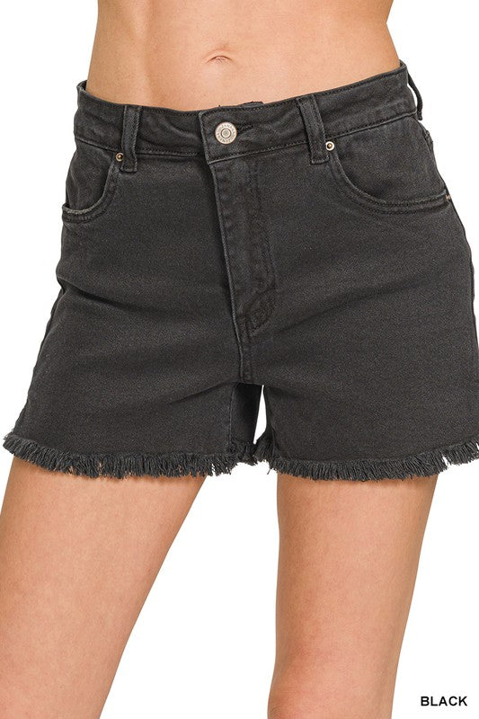 Acid Wash Frayed Shorts