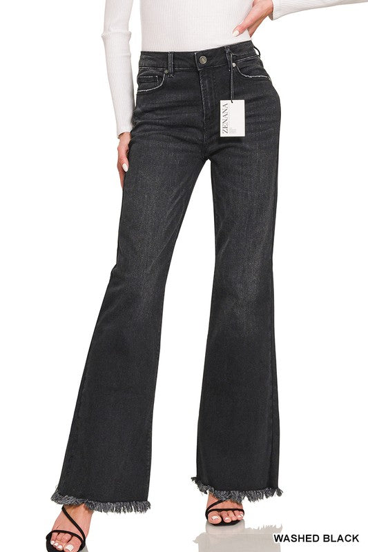 Black High Rise Bell Bottom Jeans