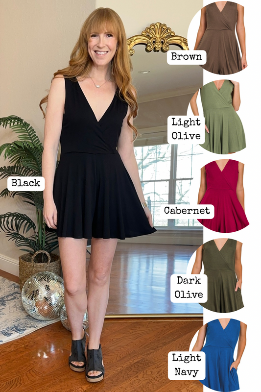 V-Neck Surplice Sleeveless Romper