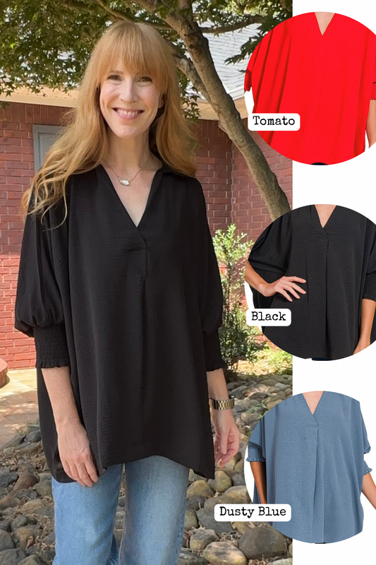 Airflow Smocked Sleeve Top