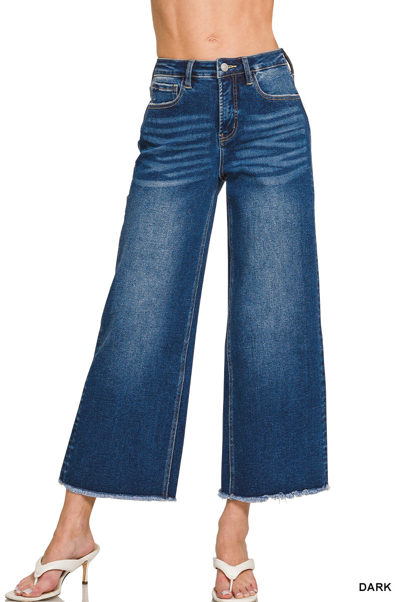 Zenana Dark High Rise Wide Leg Jeans