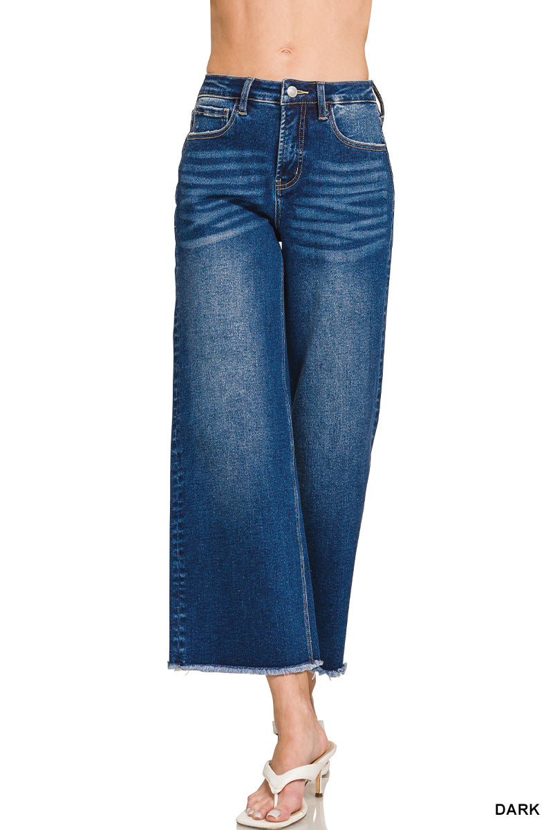 Zenana Dark High Rise Wide Leg Jeans