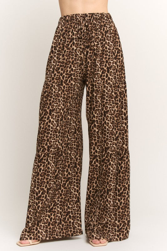 Wide Leopard Tiered Pants