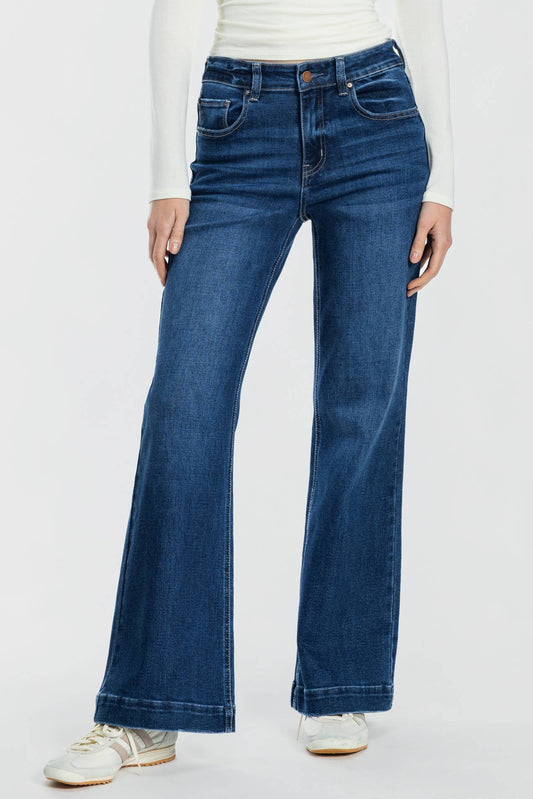 Dark Wash High Rise Wide Leg Jeans