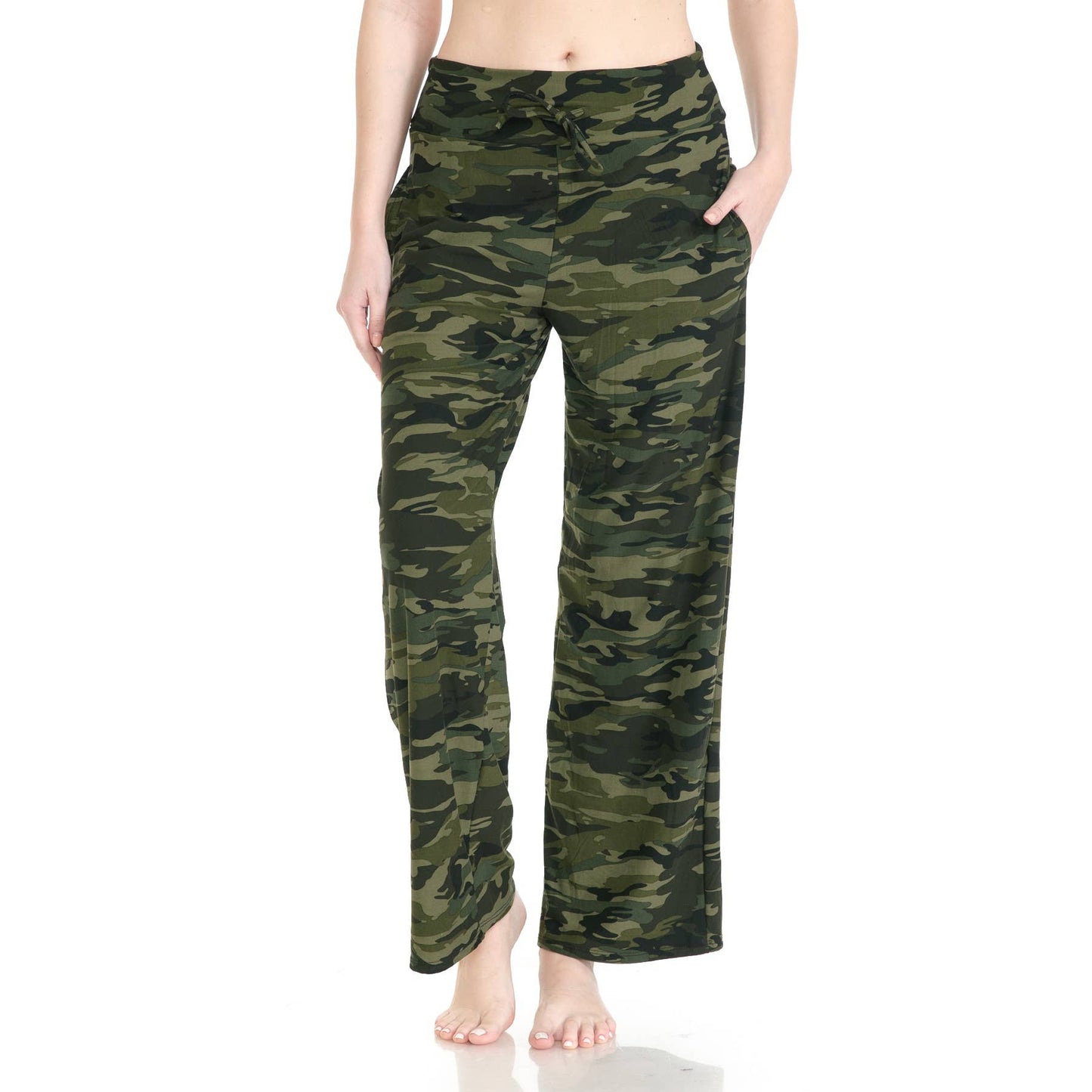 Camo Buttery Wide Pants w/ Drawstring