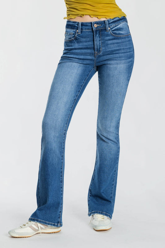 Medium Wash High Rise Bootcut Jeans