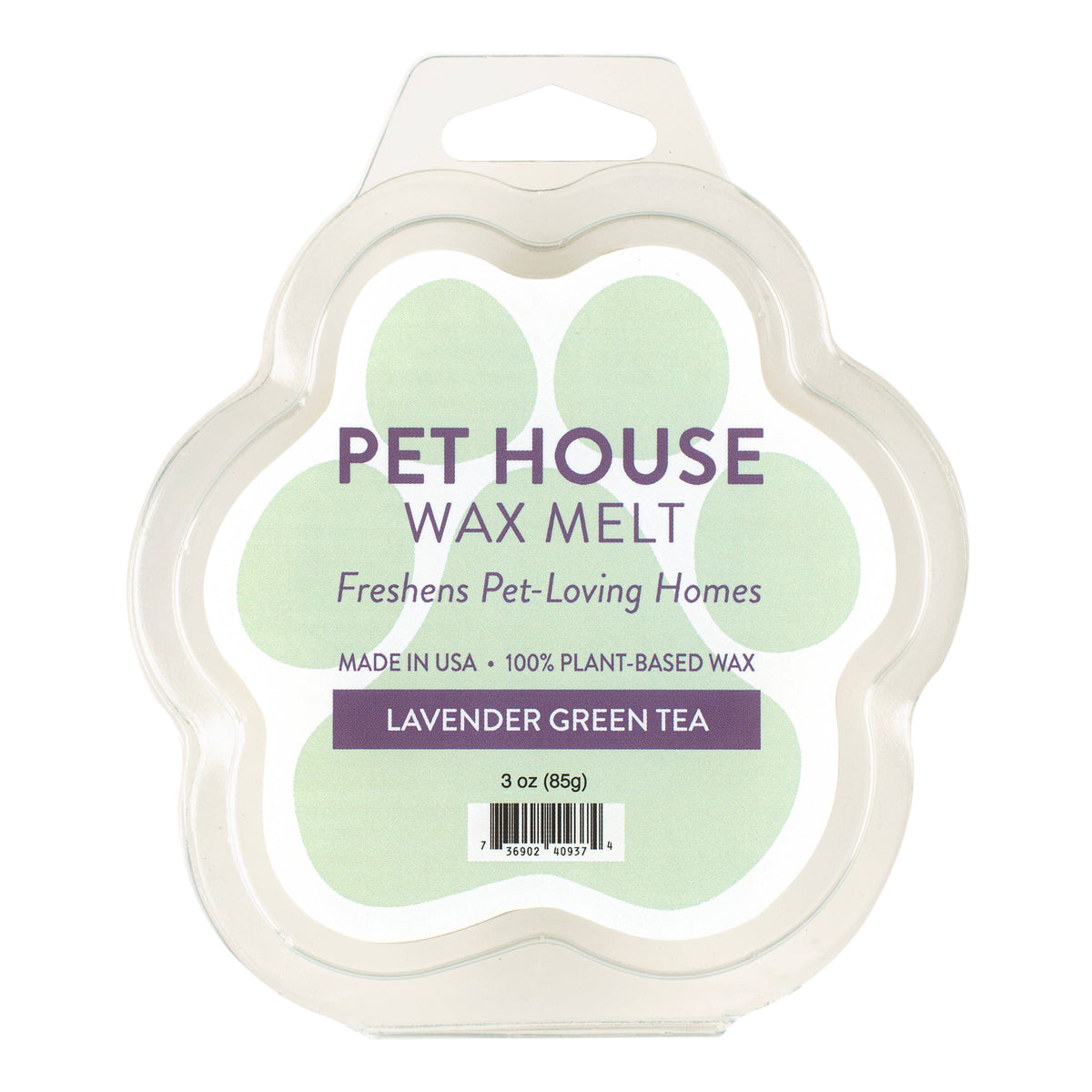 Lavender Green Tea Wax Melt 3 oz for homes with pets