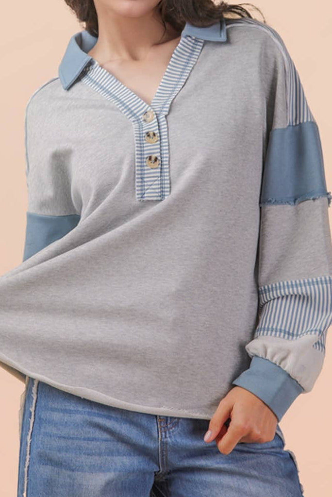 Color Block Oversized Casual Knit Top