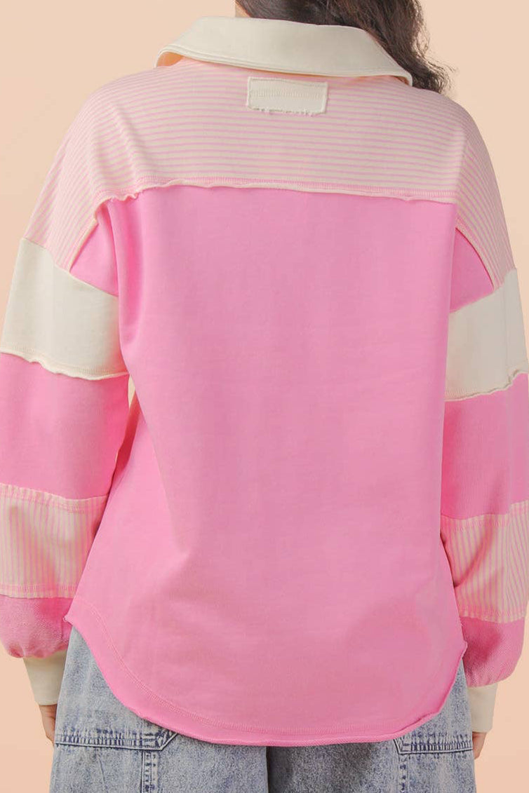 Color Block Oversized Casual Knit Top