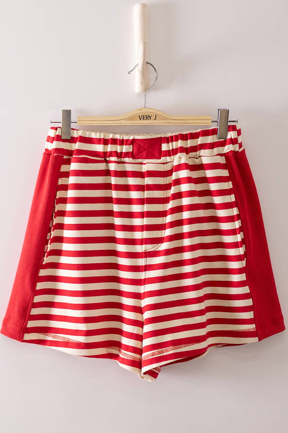 Stipe Color Block Shorts Set