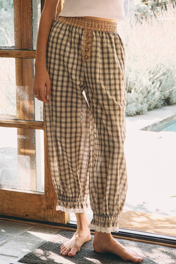 Plaid Balloon Pants